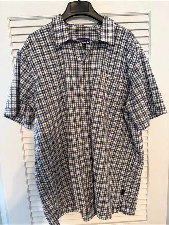 Patagonia Other - Patagonia Men’s Navy and White Plaid Short-Sleeve Button-Down Shirt
